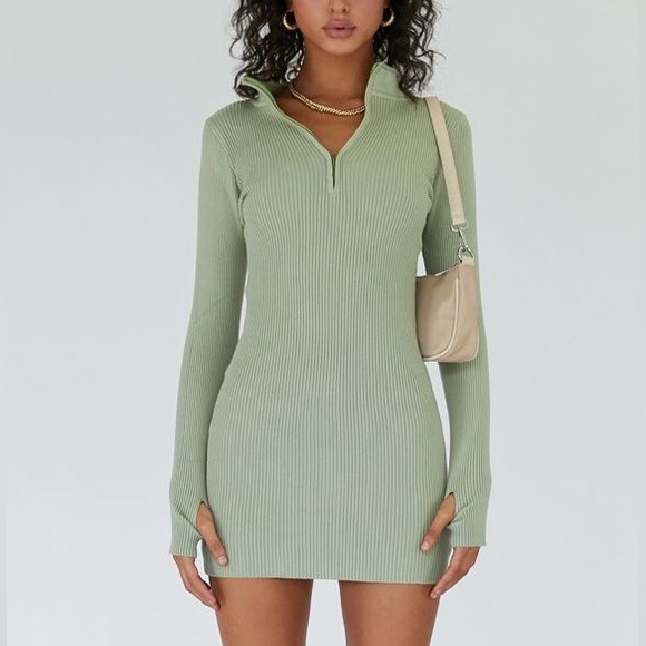 Princess Polly Aubrey Mini Dress (Pistachio) - Size S/M - Picture 1 of 4